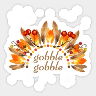 Gobble gobble! Thanksgiving and fall turkey with feathers Sticker